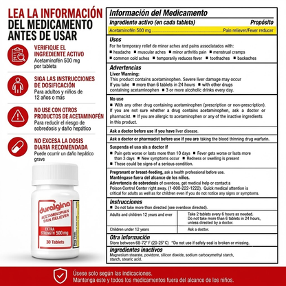 TryStrike Duralgina™ – Tabletas Extra Fuertes 500mg